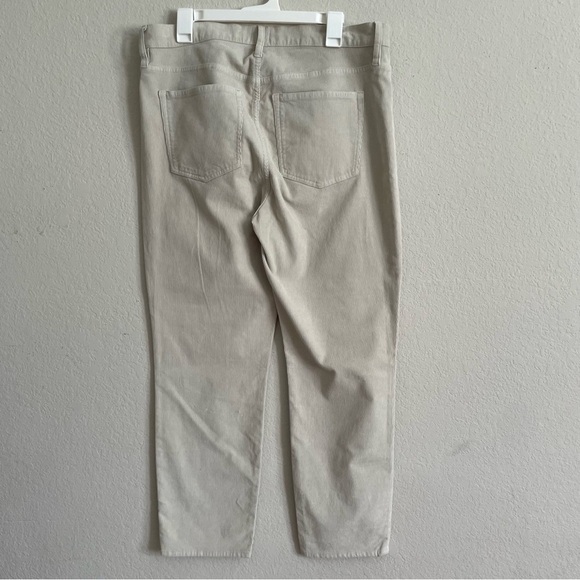 J crew woman straight leg high rise ribbed pant 32 beige cotton casual soft - Picture 6 of 9